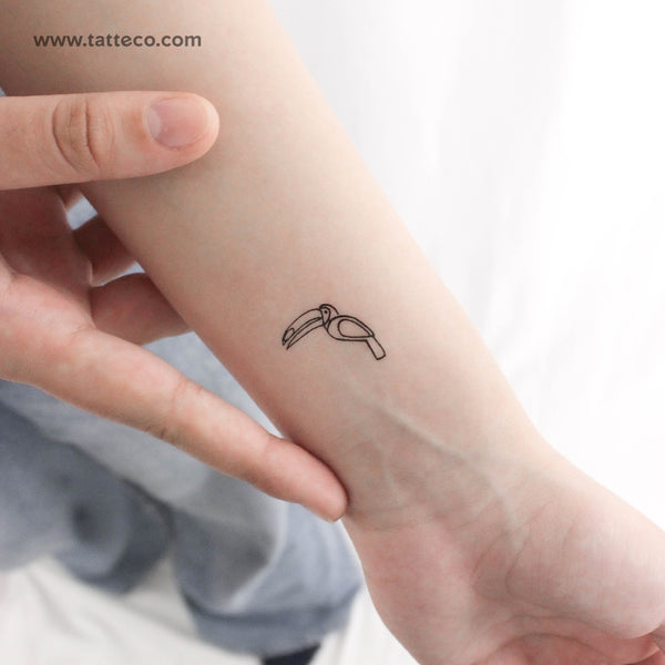 Minimalist Toucan Temporary Tattoo - Set of 3