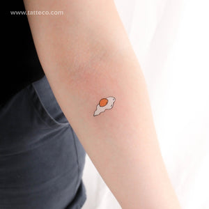 Color Fried Egg Temporary Tattoo - Set of 3