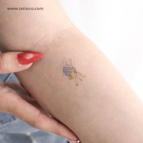 Umbrella Girl Temporary Tattoo - Set of 3