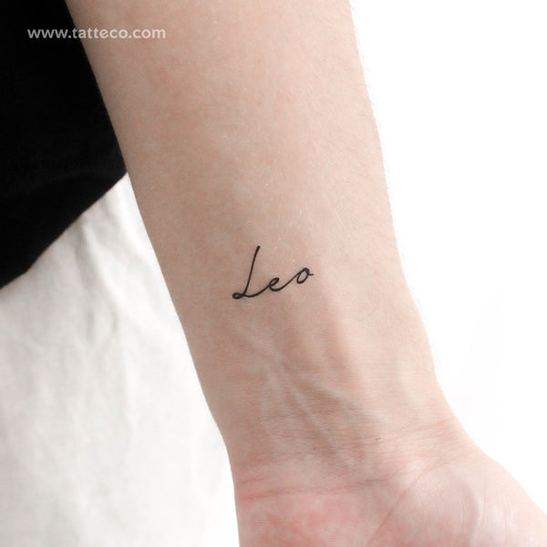 Leo Name Temporary Tattoo - Set of 3