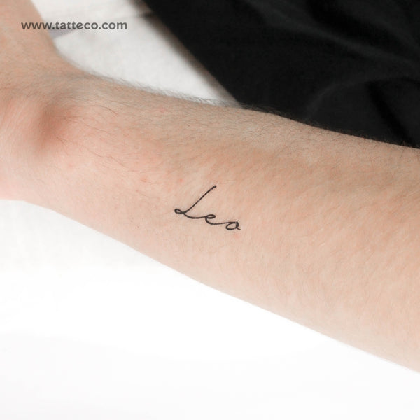 Leo Name Temporary Tattoo - Set of 3