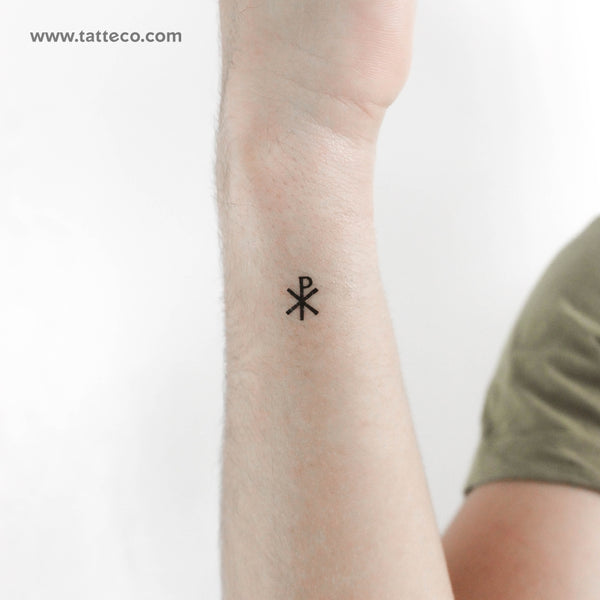 Tiny Chi Rho Temporary Tattoo - Set of 3