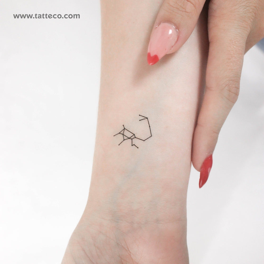 Tiny Sagittarius Constellation Temporary Tattoo - Set of 3