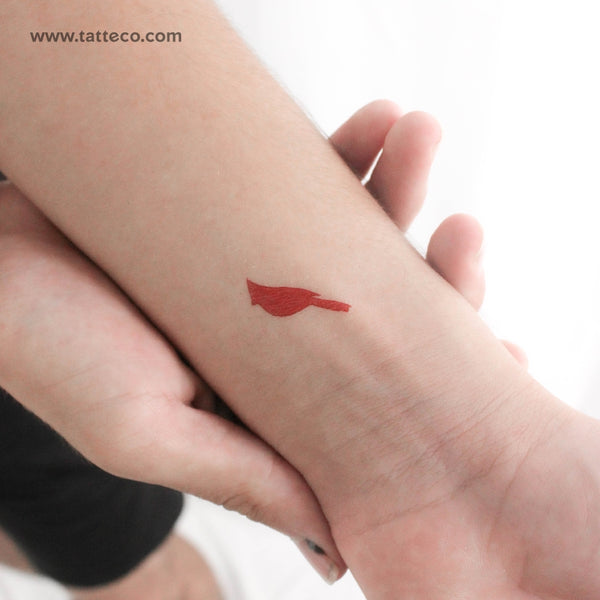 Red Ink Cardinal Temporary Tattoo - Set of 3