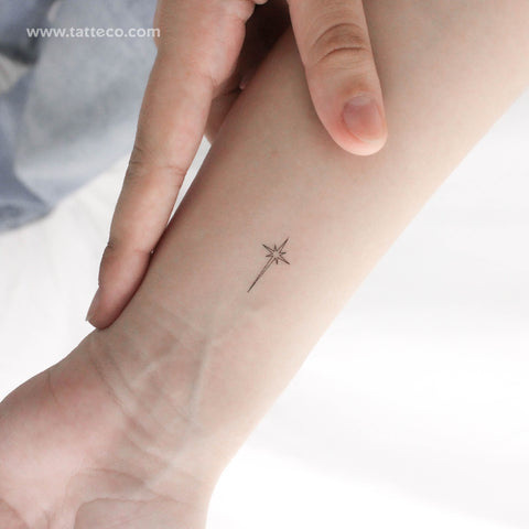 Fine Line Star Of Bethlehem Temporary Tattoo - Set of 3