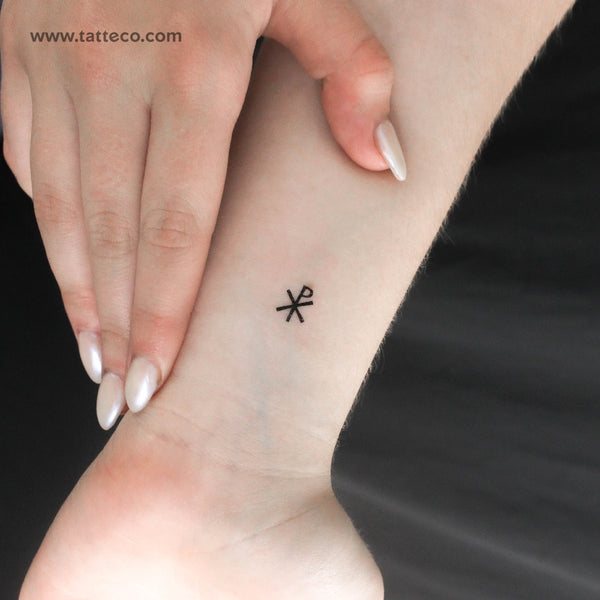 Tiny Chi Rho Temporary Tattoo - Set of 3