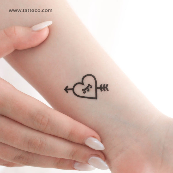 Heart And Arrow Temporary Tattoo by 1991.ink - Set of 3