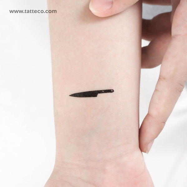 Black Knife Temporary Tattoo - Set of 3