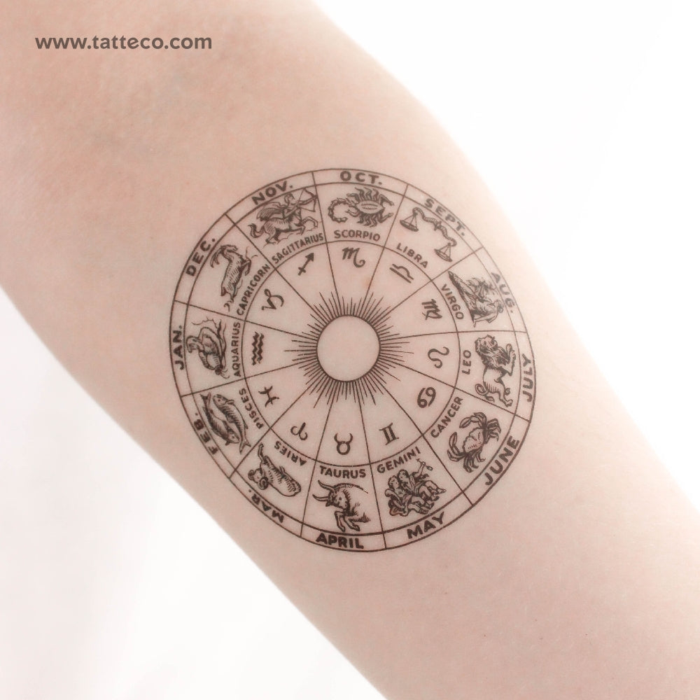 Zodiac Cross Temporary Tattoo - Set of 3