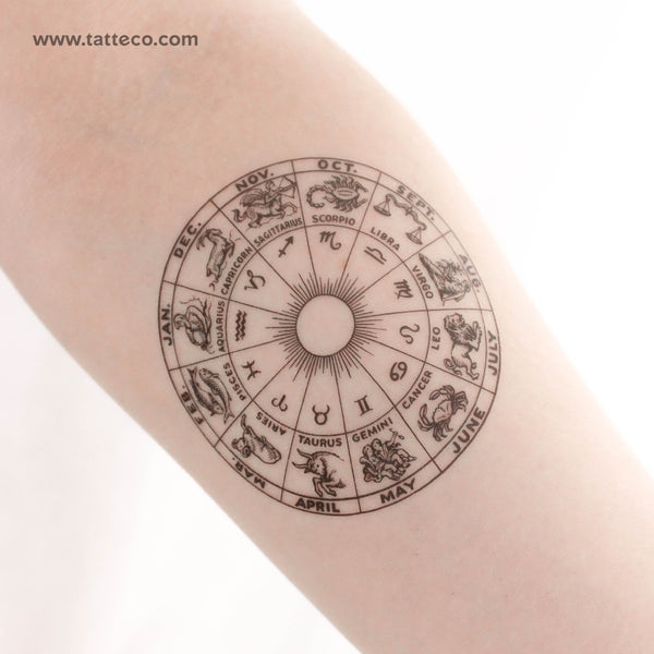 Zodiac Cross Temporary Tattoo - Set of 3