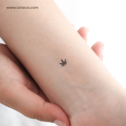 Small Marijuana Leaf Temporary Tattoo - Set of 3