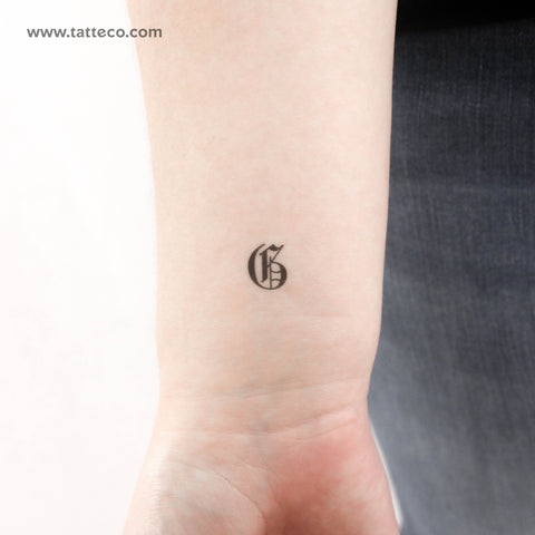 Gothic G Letter Temporary Tattoo - Set of 3