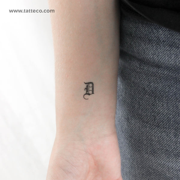 Gothic D Letter Temporary Tattoo- Set of 3