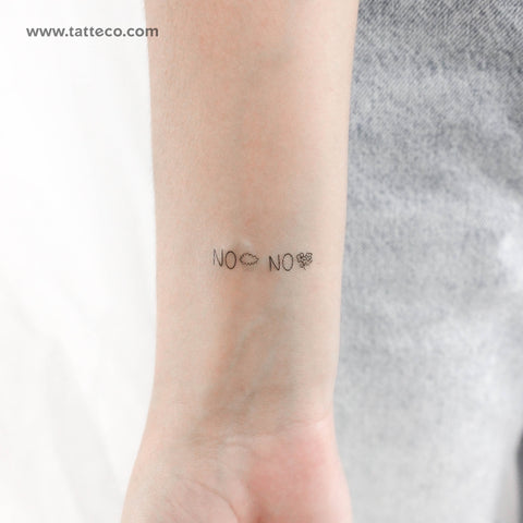 Small No Rain No Flowers (Icons) Temporary Tattoo - Set of 3