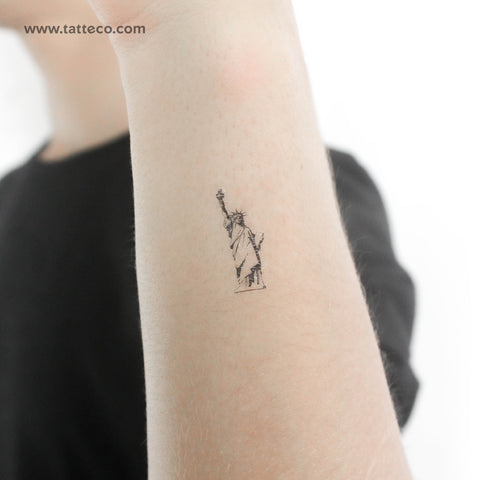 Small Statue of Liberty Statue Temporary Tattoo - Set of 3