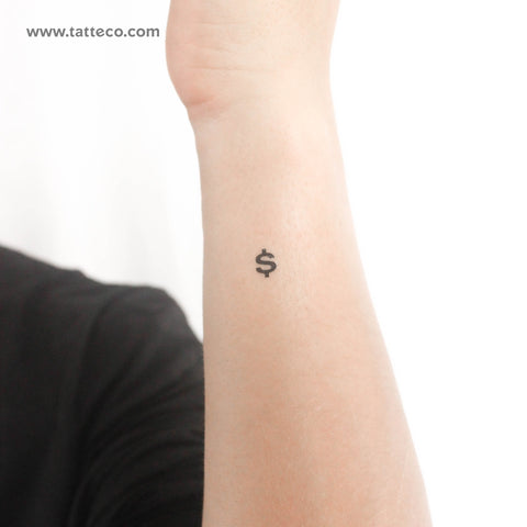 S Dollar Symbol Temporary Tattoo - Set of 3