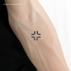 Anger Symbol Temporary Tattoo - Set of 3