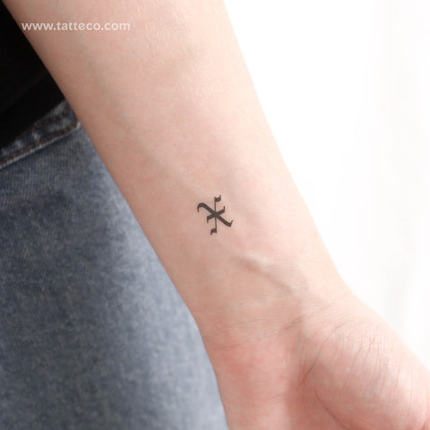 Gothic X Letter Temporary Tattoo - Set of 3