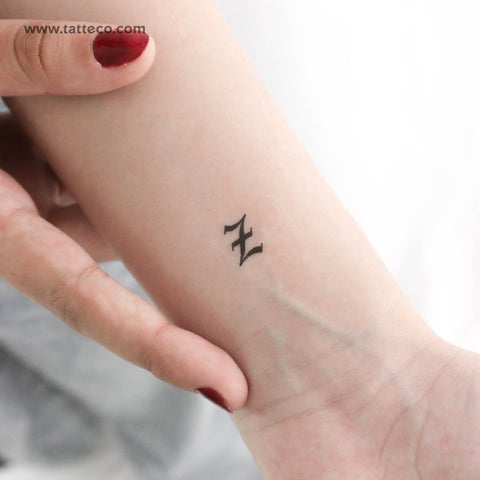 Gothic Z Letter Temporary Tattoo - Set of 3