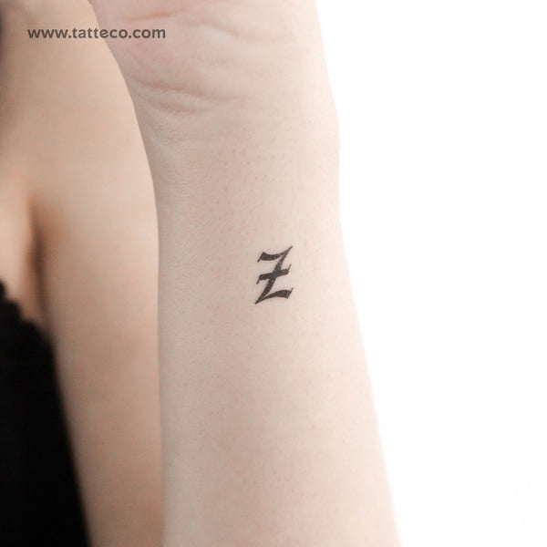 Gothic Z Letter Temporary Tattoo - Set of 3