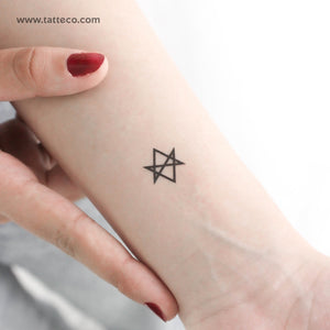 Small Unicursal Hexagram Temporary Tattoo - Set of 3