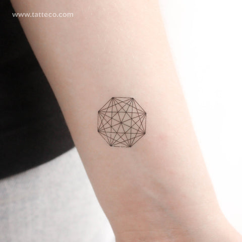 Small Octagon Matrix Temporary Tattoo - Set of 3