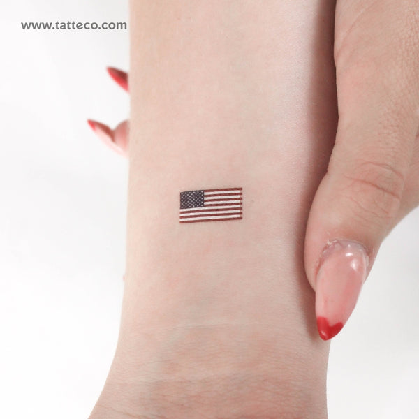 Small USA Flag Temporary Tattoo - Set of 3