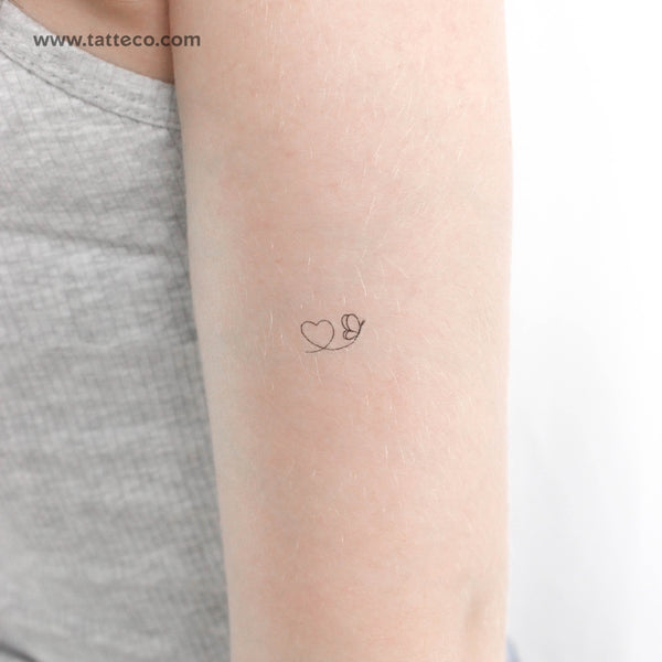 Tiny Butterfly Heart Temporary Tattoo - Set of 3