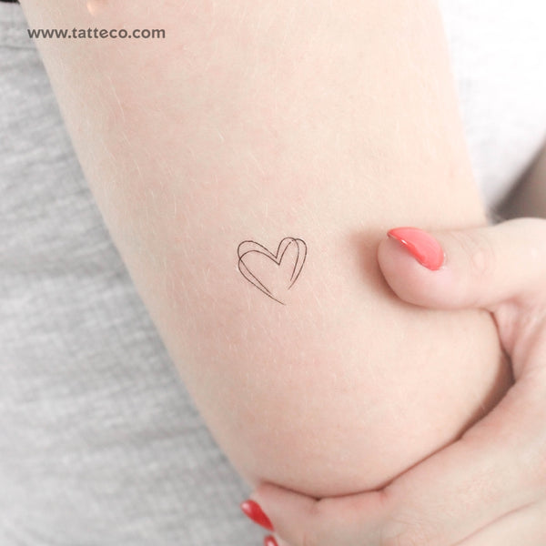 Small Double Heart Temporary Tattoo - Set of 3