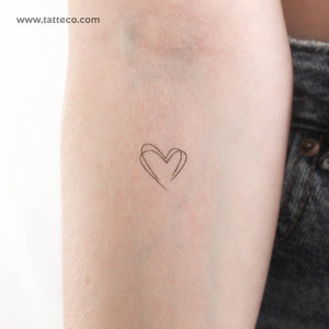 Small Double Heart Temporary Tattoo - Set of 3