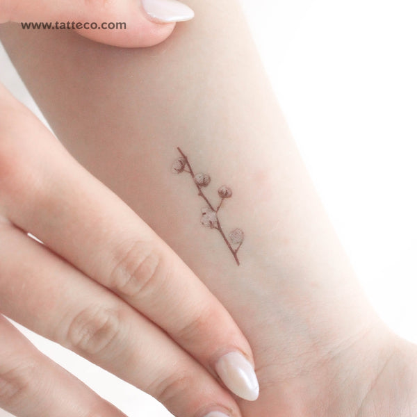 Small Cotton Stem Temporary Tattoo - Set of 3