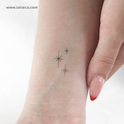 Three Shining Star Sparkles Temporary Tattoo - Set of 3