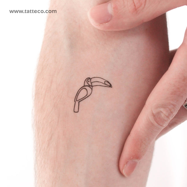 Fine Line Toucan Temporary Tattoo - Set of 3