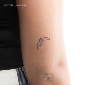 Fine Line Toucan Temporary Tattoo - Set of 3