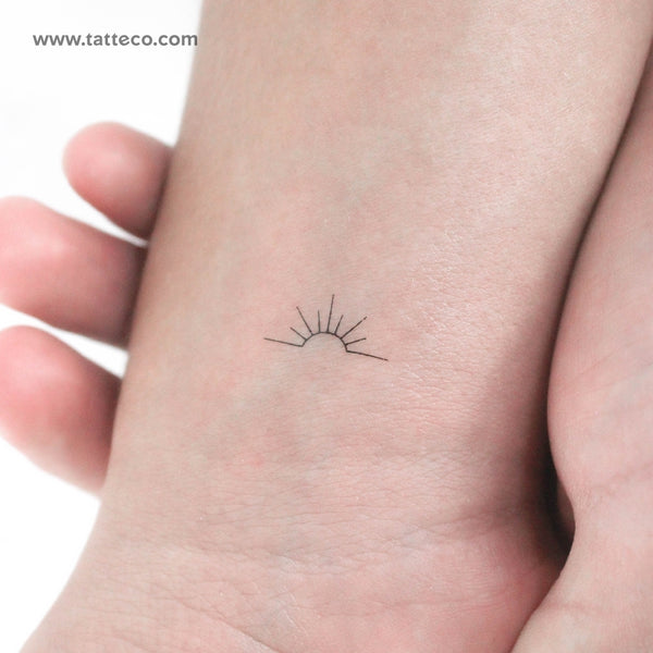 Tiny Minimal Sunset Temporary Tattoo - Set of 3