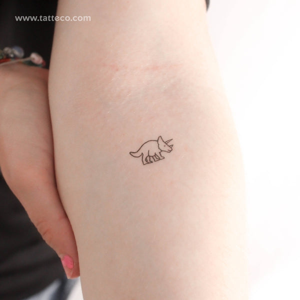 Little Triceratops Temporary Tattoo - Set of 3