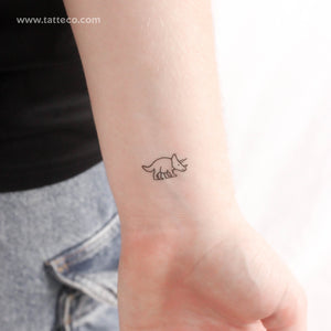 Little Triceratops Temporary Tattoo - Set of 3