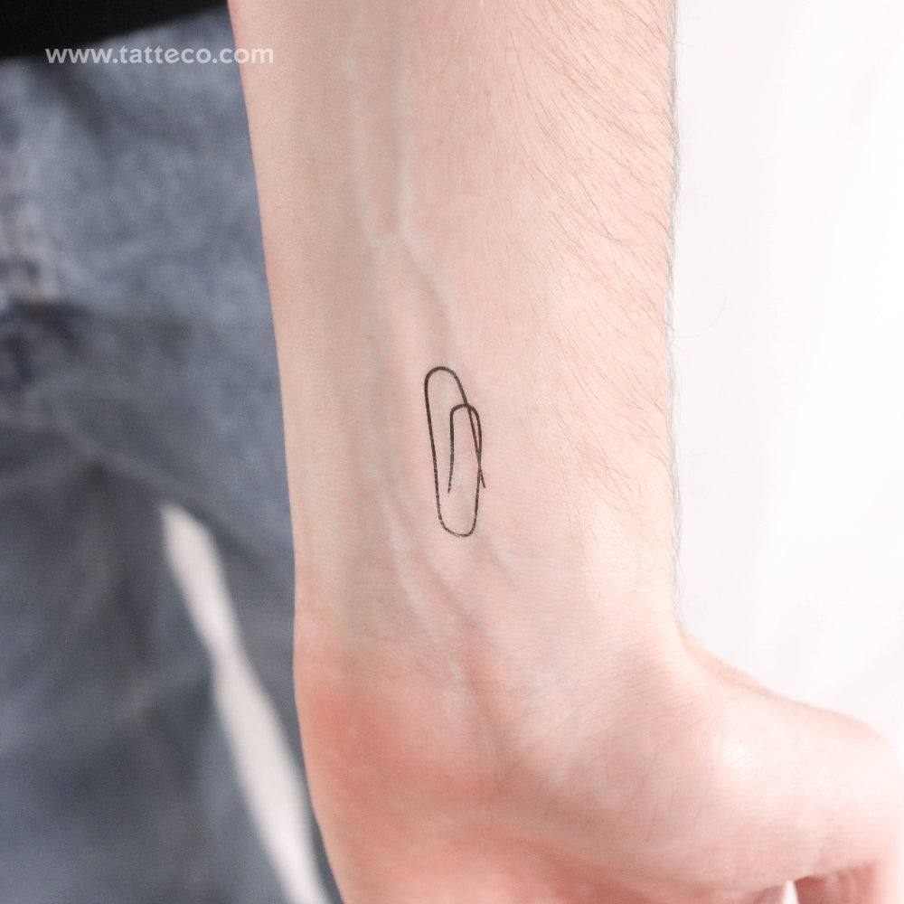 Paper Clip Temporary Tattoo - Set of 3