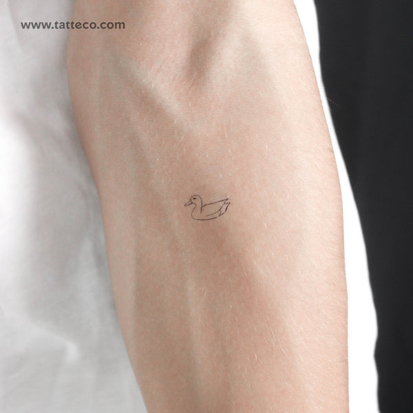 Fine Line Duck Temporary Tattoo - Set of 3