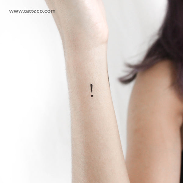 Exclamation Mark Temporary Tattoo - Set of 3