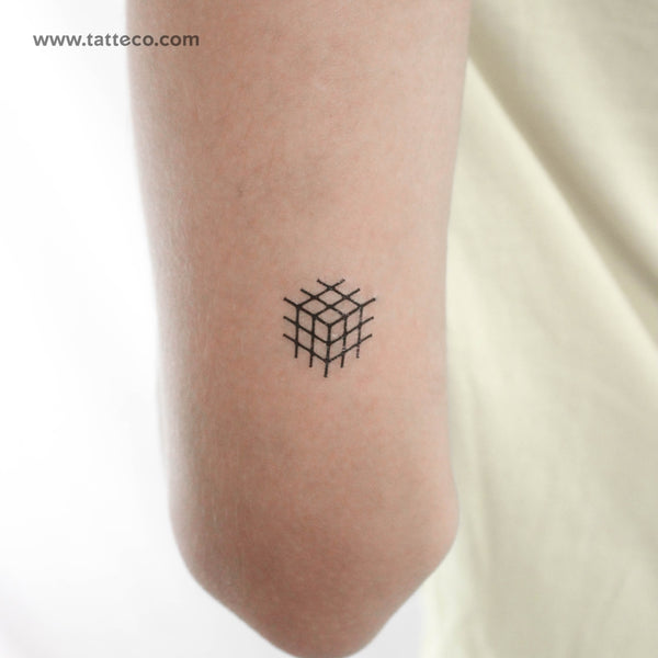 Minimalist Rubik's Cube Temporary Tattoo - Set of 3