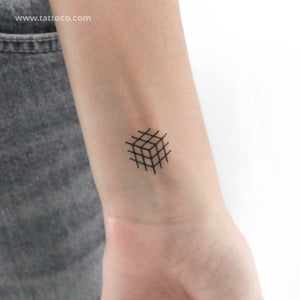 Minimalist Rubik's Cube Temporary Tattoo - Set of 3