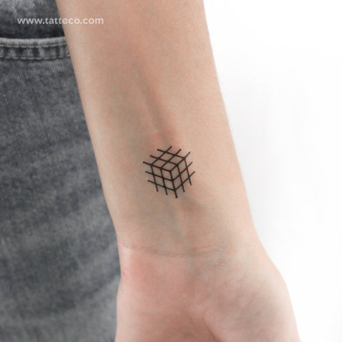 Minimalist Rubik's Cube Temporary Tattoo - Set of 3