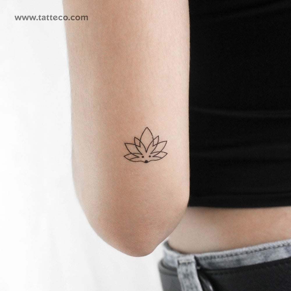 Lotus Hedgehog Temporary Tattoo - Set of 3