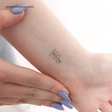 Old English P Letter Temporary Tattoo - Set of 3