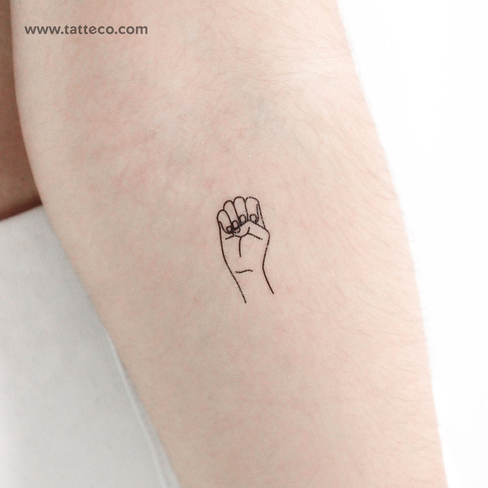 Sign Language E Temporary Tattoo - Set of 3