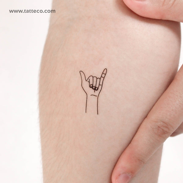 Sign Language Y Temporary Tattoo - Set of 3