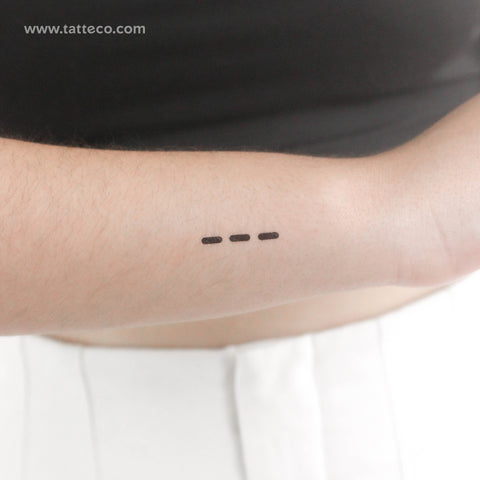 Morse Code O Temporary Tattoo - Set of 3