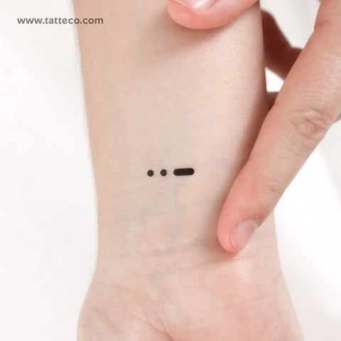 Morse Code U Temporary Tattoo - Set of 3