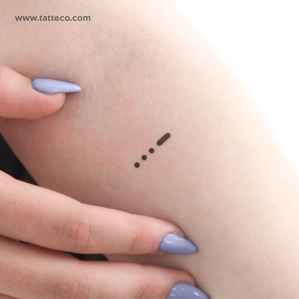 Morse Code V Temporary Tattoo - Set of 3